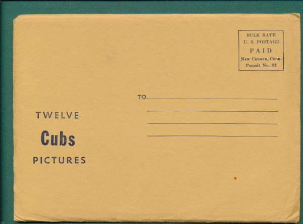 1962 Jay Publishing Chicago Cubs Complete Team W/Envelope