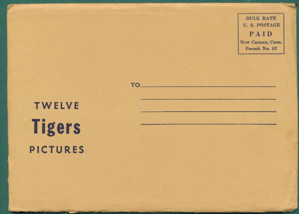 1962 Jay Publishing Detroit Tigers Complete Team W/Envelope