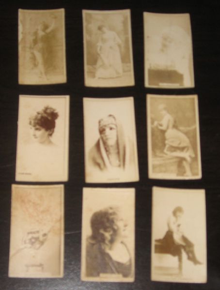 1884 N254 Actresses Lot of (11) Sweet Caporal Cigarettes W/Upside Down Backs