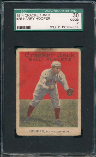 1914 Cracker Jack #35 Harry Hooper SGC 30