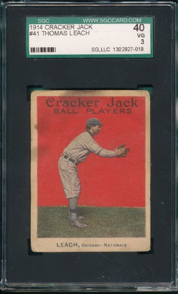 1914 Cracker Jack #41 Thomas Leach SGC 40