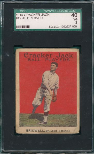 1914 Cracker Jack #42 Al Bridwell SGC 40 *Federal League*