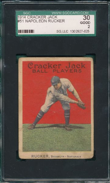 1914 Cracker Jack #51 Napoleon Rucker SG 30