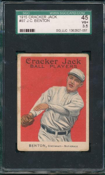 1915 Cracker Jack #97 J. C. Benton SGC 45