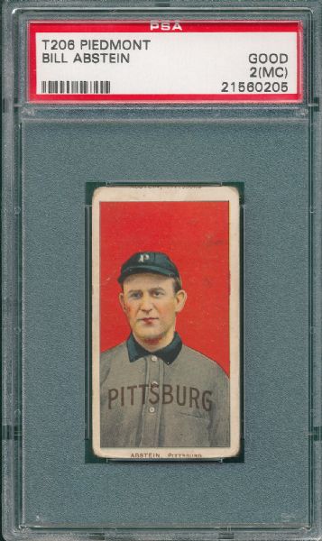 1909-1911 T206 Abstein, Piedmont Cigarettes PSA 2 (MC) *Double Name*