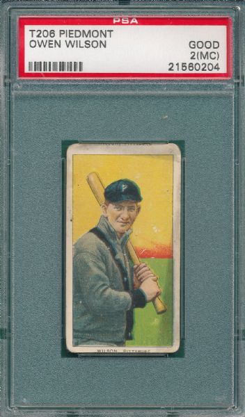 1909-1911 T206 Wilson, Piedmont Cigarettes PSA 2 (MC) *Double Name*