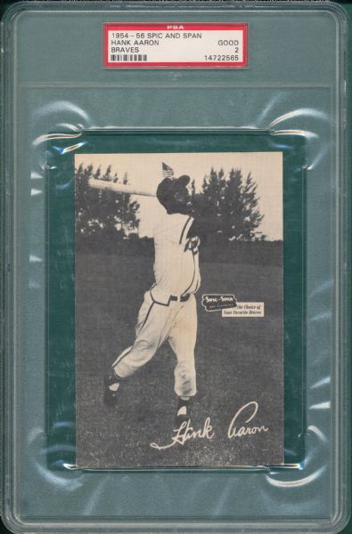 1954-56 Spic & Span Hank Aaron PSA 2