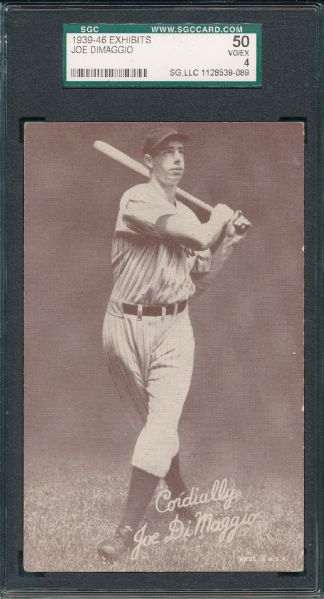 1939-46 Exhibits Salutation Joe Dimaggio SGC 50