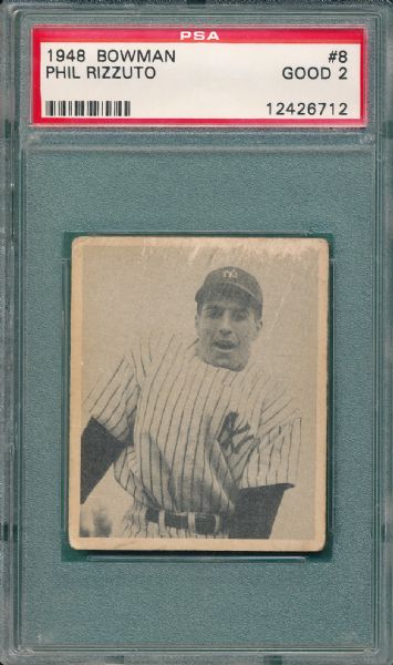 1948 Bowman #8 Phil Rizzuto PSA 2 *Rookie SP*