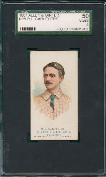 1887 N28 R. L. Caruthers Allen & Ginter Cigarettes SGC 50