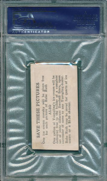 1928 Yuengling's Ice Cream #11 George Uhle PSA 2