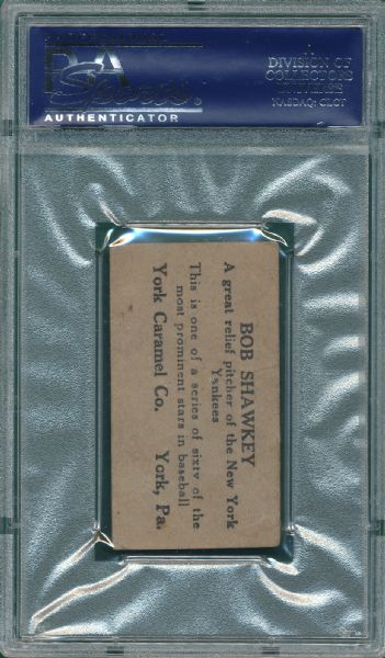 1927 E210 #59 Bob Shawkey York Caramel Type 1 PSA 3