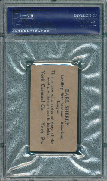 1927 E210 #37 Earl Sheely York Caramel Type 1 PSA 3