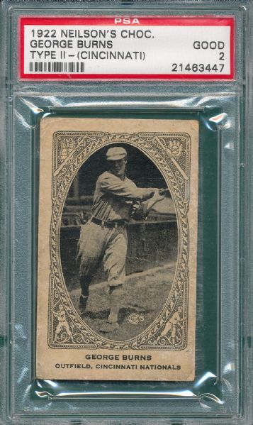 1922 Neilson's Chocolate George Burns, PSA 2