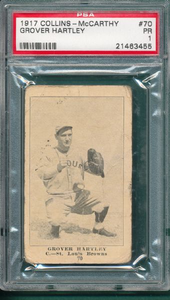 1917 Collins-McCarthey #70 Grover Hartley PSA 1