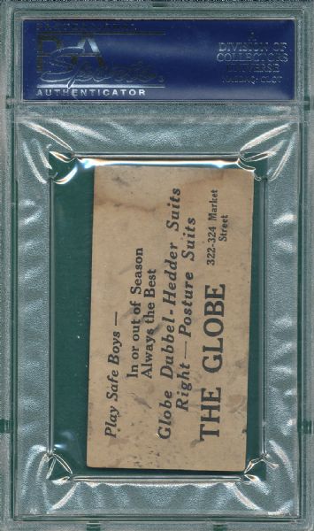 1916 H801-9 #26 Jimmy Callahan, The Globe PSA 3