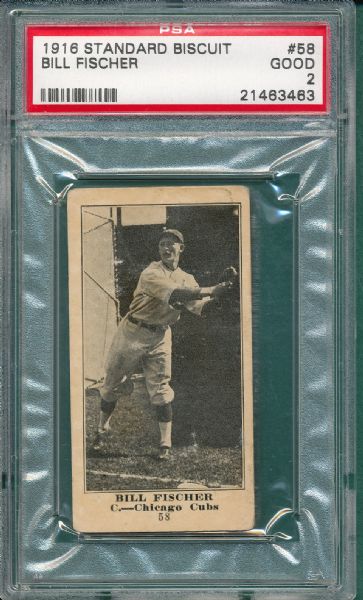 1916 Standard Biscuit #58 Bill Fischer PSA 2