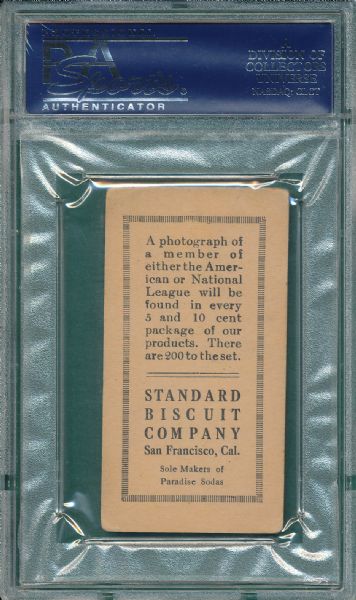 1916 Standard Biscuit #58 Bill Fischer PSA 2