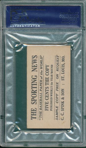 1916 M101-4 #21 Joe Bush, Sporting News PSA 4