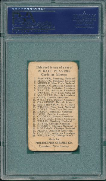 1909 E95 Morgan Philadelphia Caramels PSA 1