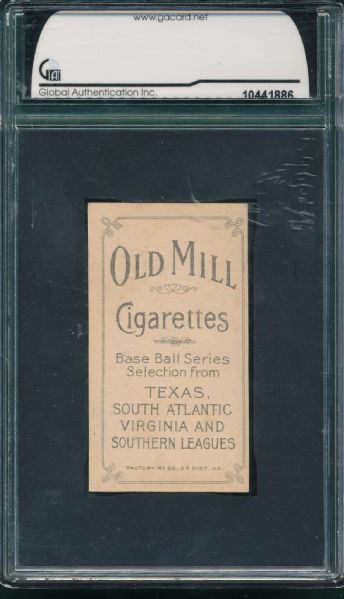 1909-1911 T206 Lafitte, Old Mill Cigarettes GAI 7 *Southern League*