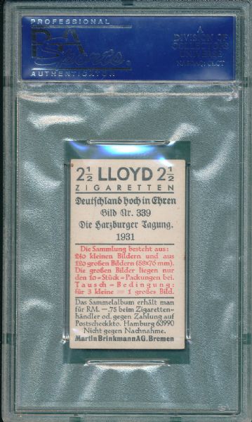 1934 Martin Brinkmann, #39 Adolph Hitler, PSA 6