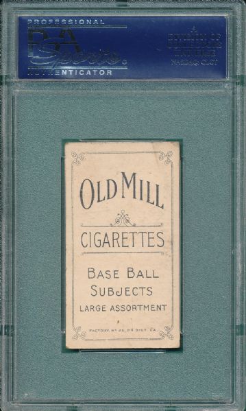 1909-1911 T206 Stahl, Glove Showing, Old Mill Cigarettes PSA 3.5