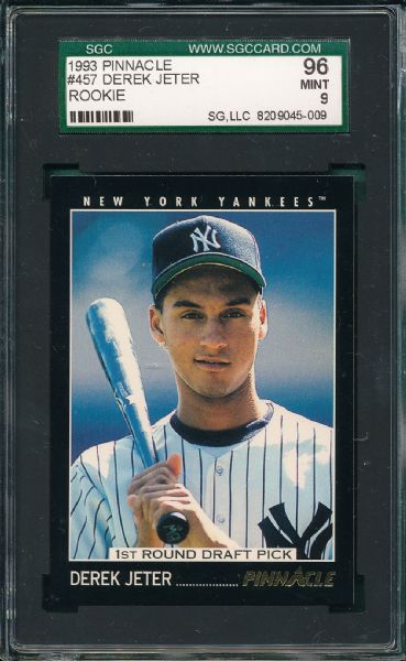 1993 Pinnacle #457 Derek Jeter *Rookie* SGC 96