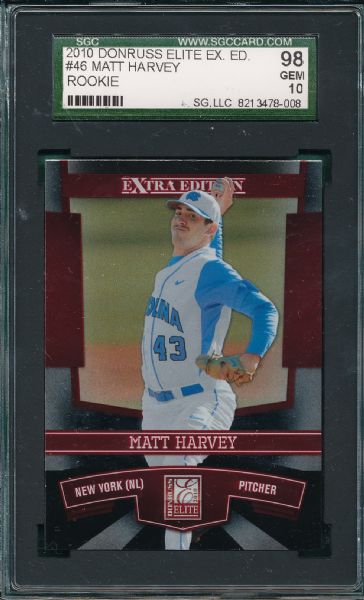 2010 Donruss Elite Ex Ed. #46 Matt Harvey SGC 98 *Rookie*