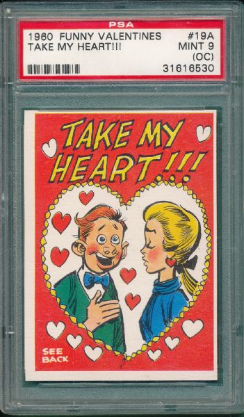 1960 Funny Valentines (3) Card Lot PSA 9 (OC)