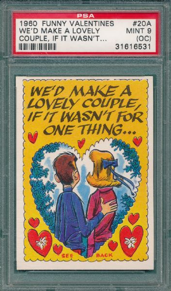 1960 Funny Valentines (3) Card Lot PSA 9 (OC)