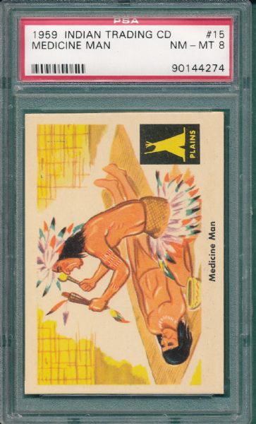 1959 Indian Trading (4) Card Lot PSA 8