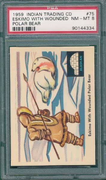 1959 Indian Trading (4) Card Lot PSA 8