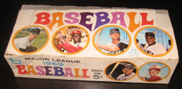 1969 Topps Baseball Display Box W/Mays, Plus (2) Wrappers