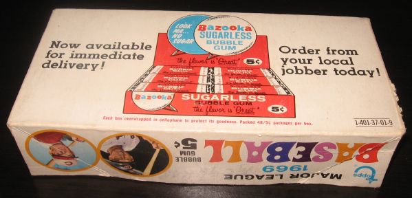 1969 Topps Baseball Display Box W/Mays, Plus (2) Wrappers