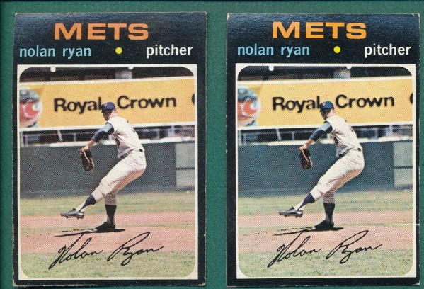 1971 Topps #513 Nolan Ryan (2) Card Lot