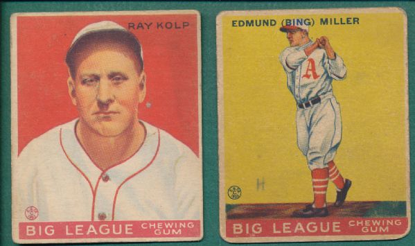 1933 Goudey (2) Card Lot 