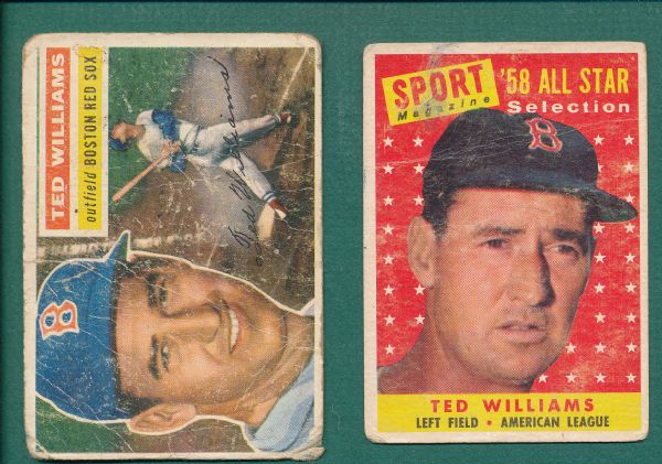 1950s Topps Ted Williams (3) Card Lot