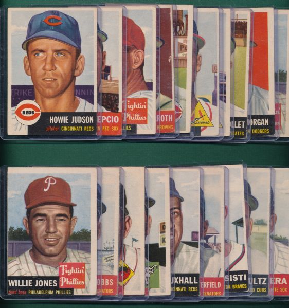 1953 Topps (22) Card Lot W/Hitchcock