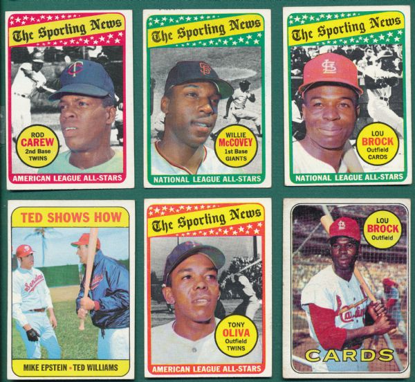 1969 Topps (10) Card Lot of HOFers W/Yaz AS