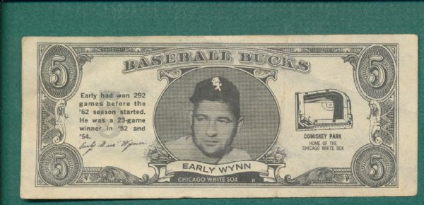 1962 Topps Baseball Bucks Lot of (22) W/Wynne