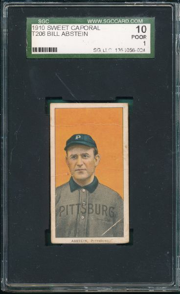 1909-1911 T206 Abstein (2) card Lot, SGC, *Color Variation*