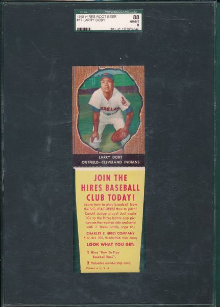 1958 Hires Root Beer #17 Larry Doby W/Tab SGC 88