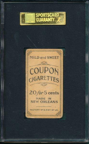 1914 T213-2 Jack Quinn Coupon Cigarettes SGC 20