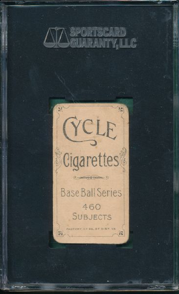 1909-1911 T206 Willetts, Cycle 460 Cigarettes SGC 30 