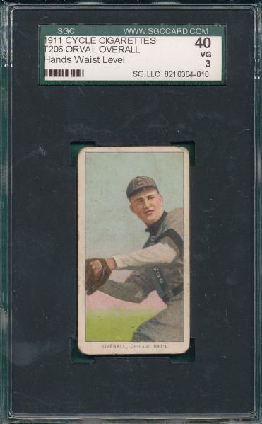 1909-1911 T206 Overall, Cycle 460 Cigarettes SGC 40 *Low Pop, Highest Graded*