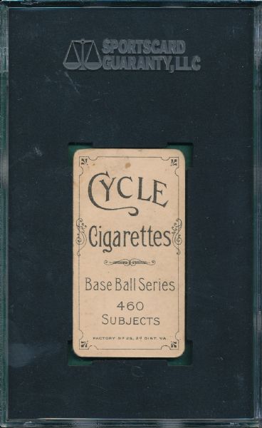 1909-1911 T206 Overall, Cycle 460 Cigarettes SGC 40 *Low Pop, Highest Graded*