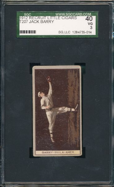 1912 T207 Barry Recruit Little Cigars SGC 40 *Horizontal*