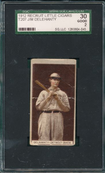 1912 T207 Delehanty Recruit Little Cigars SGC 30