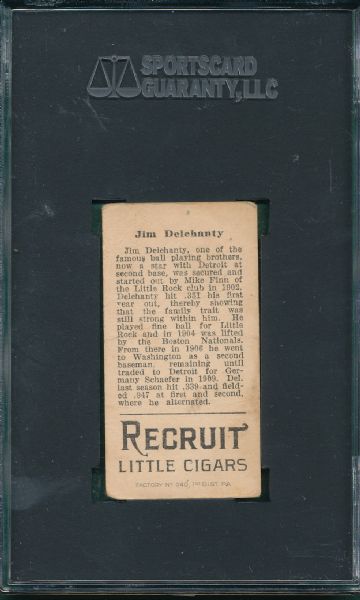 1912 T207 Delehanty Recruit Little Cigars SGC 30